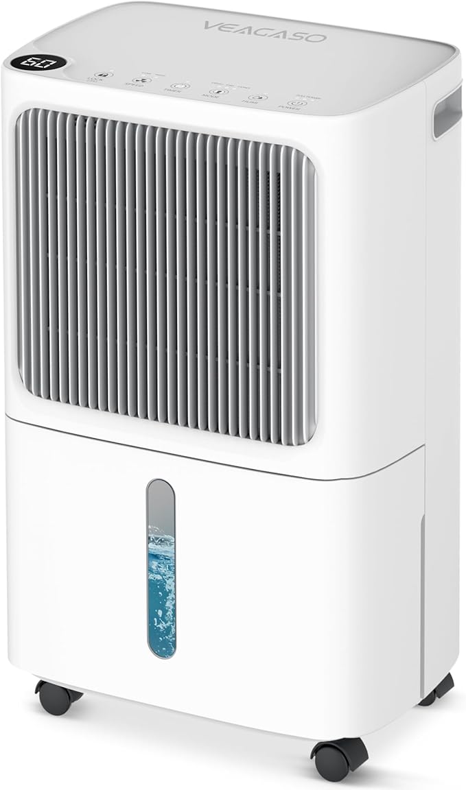 2500 Sq.Ft Dehumidifier for Basement with Drain Hose Max 34 Pints, Dehumidifiers for Home,Bathroom,Large Room, Bedroom, Three Modes, Intelligent Humidity Control, Dry Clothes, 24HR Timer