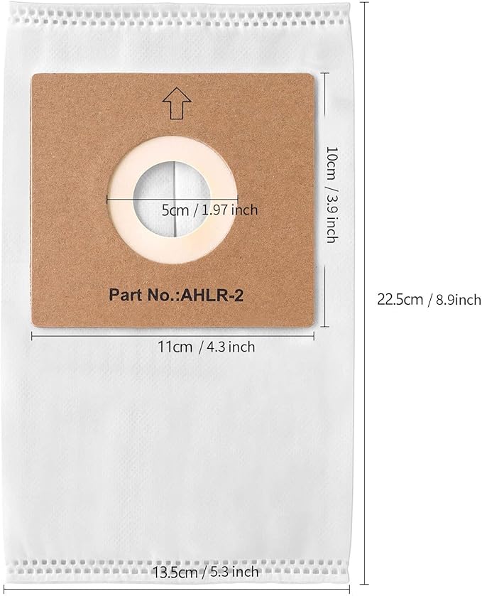 10 Pack Replacement AHLR-2 HEPA Filter Bags for Atrix AHSC-1 Lil' Red Vacuum Cleaner 2-Quart White