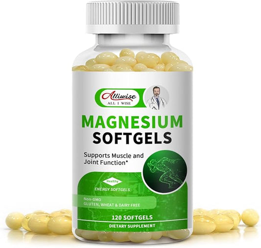 Magnesium Glycinate Supplement 500mg, High Absorption Dietary Supplement Softgels for Sleep, Muscle, Heart, Nerve and Bone Support, Gluten Free, Non GMO, 120 Capsules, 60 Day Supply