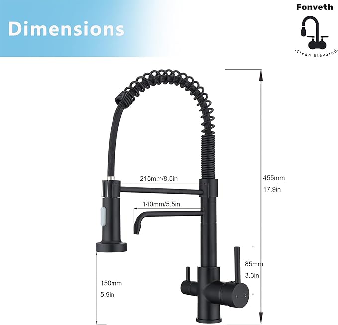 3 in 1 Drinking Water Faucet: Kitchen Faucet with Filter functionality for Easy Access to Filtered Water for Drinking, No Need for a Separate Drinking Water Dispenser Faucet