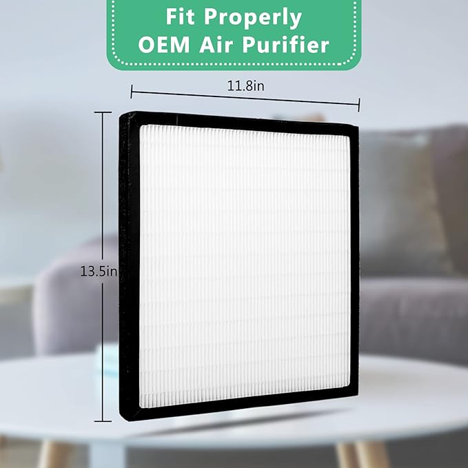 Gekufa Replacement Filter D Compatible with Idylis IAF-H-100D, IAP-10-280, 1AP10280, AC-2118, AC-2123 for Idylis Air Purifiers Include 2 Filters & 2 Carbon Filters