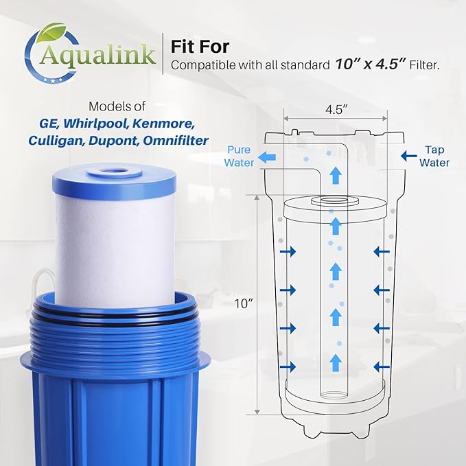 PP10BB-CC 5 Micron 10" x 4.5" Whole House Sediment Activated Carbon Water Filter Replacement for GE FXHTC, GXWH40L, GXWH35F, GNWH38S, RFC-BBSA, W50PEHD, DuPont WFHD13001