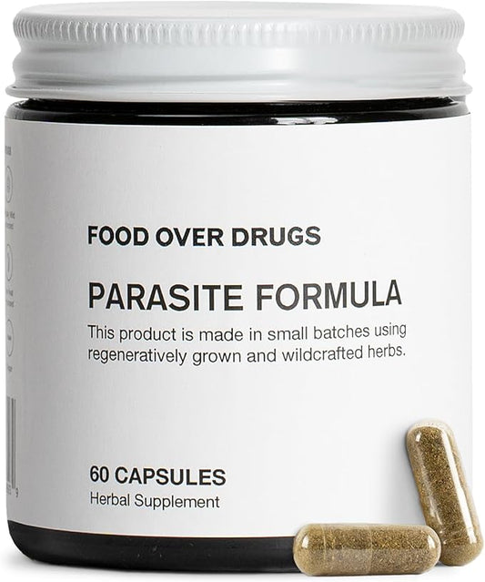 Food Over Drugs Parasite Formula - Full Spectrum Herbal Detox for Humans - 60 ct - Natural Detox & Complete Body Cleanse