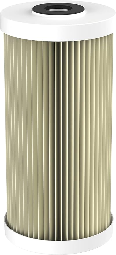 Pentair Pentek ECP5-BB Big Blue Sediment Water Filter, 10-Inch, Whole House Heavy Duty Pleated Cellulose Polyester Replacement Cartridge, 10" x 4.5", White End-Cap, 5 Micron, Pack of 2