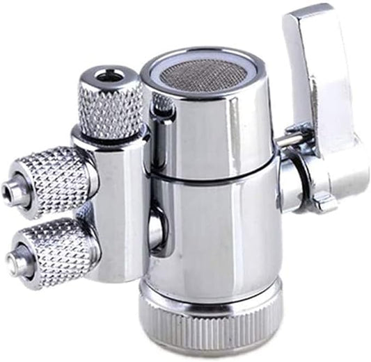Faucet Diverter Valve with Aerator M22 Female Thread,Faucet Adapter for 3/8" RO Tubing,Faucet Connector for Water Diversion for Countertop water Filter (Fits Two Way 3/8" OD Tubing)