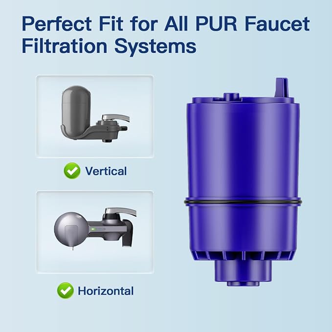 Faucet Water Filter Replacement for All PUR®, PUR®Plus Faucet Filtration Systems Compatible with NSF Certified Water Filter for Pur® RF-9999® and RF-3375, 2 Pack