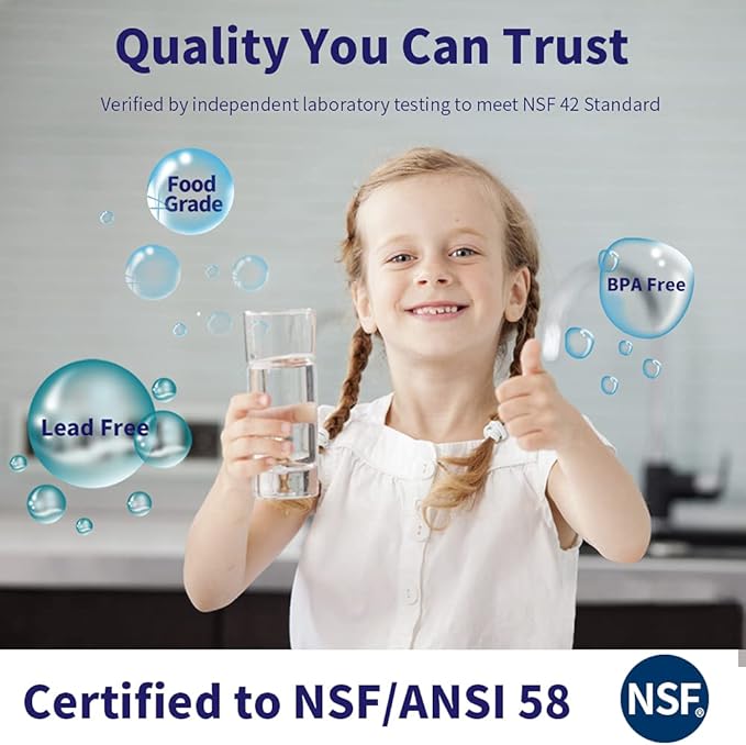 Huining 75GPD RO Membrane 1812/2012 Residential Reverse Osmosis Membrane Water Filter Cartrige Replacement for Home Drinking Water Filtration System Household Under Sink Water Purifier