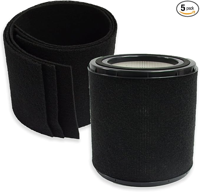 PUREBURG FLT4700 Replacement Filter Set Compatible with GermGuardian AC4700 AC4700BDLX AC4711W AC4625 AC4625WDLX Air Purifiers, FLT47CB4 Filter M,H13 HEPA