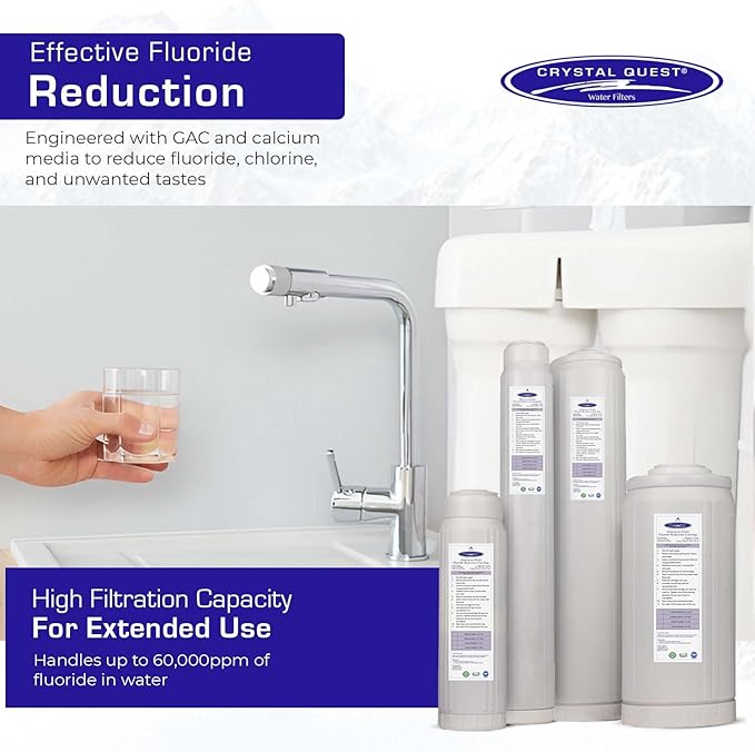 Crystal Quest Arsenic Water Filter Cartridge – Reduces Arsenic – Long Lasting, Easy to Install, High-Capacity, Steady 3 GPM Flow – Improves Water Quality for Home and Office - 2-7/8" x 9-3/4"