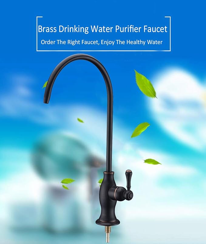 Delle Rosa Drinking Water Faucet, Solid Brass Kitchen Water Filter Faucet, Commercial Water Filtration Faucet for Under Sink Water Filter System Oil Rubbed Bronze