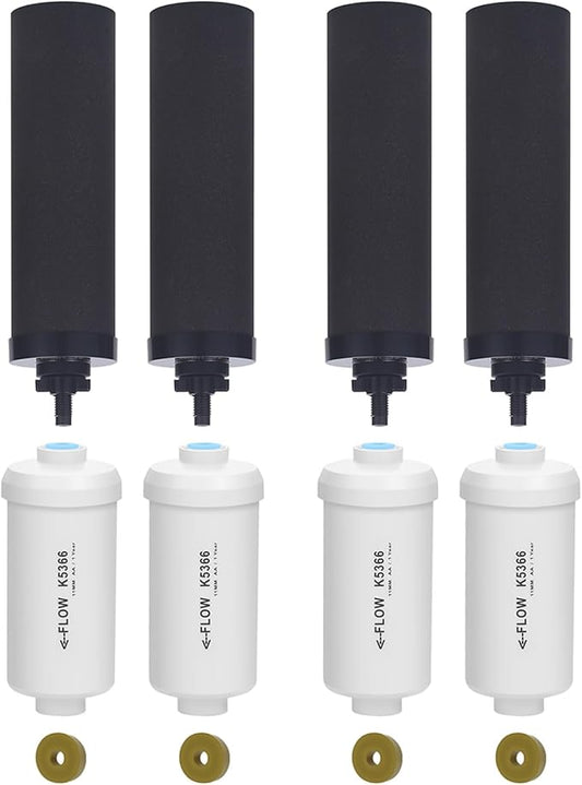 Fluorine Filter, Replacement for Gravity Water Filter System Black & Fluoride NSF/ANSI 375 Certified Water Filter, Replacement for Berkey® BB9-4® Black Filters & PF-4® Fluoride Filters, Pack of 8