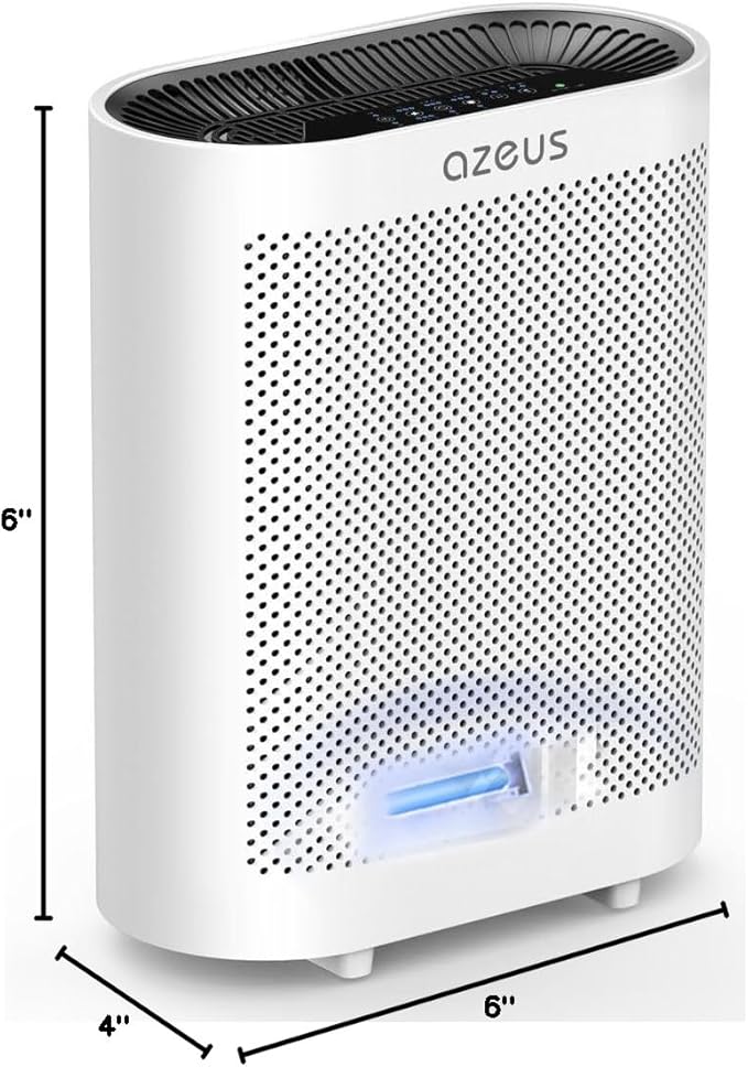 Azeus True HEPA Air Purifier GL-FS32 | 4-Stage Filtration System, Ultra-Quiet Operation, and Air Quality Sensor | Ideal for Large Rooms, Bedrooms, and Offices