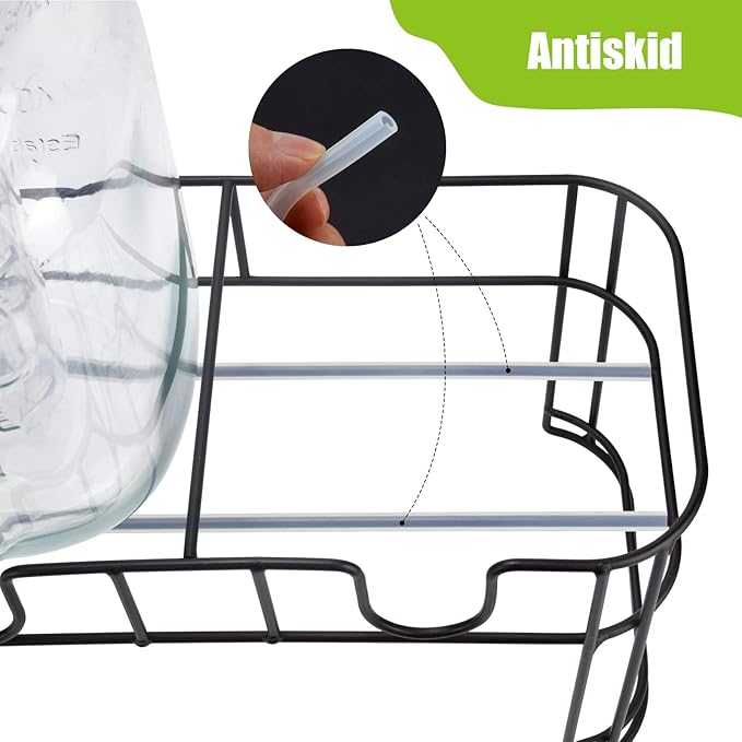 1 Gallon Glass Drink Dispensers For Parties 2PACK.Beverage Dispenser，Drink Dispenser With Stand And Stainless Steel Spigot 100% Leakproof.Glass Drink Dispenser With Ice Cylinder. Lemonade