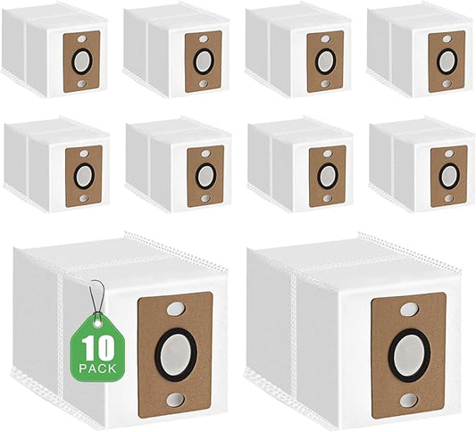 10 Pack Dust Bags Compatible with ILIFE A12 Pro, A30 Pro, V9 Pro Robot Vacuum Cleaner, Replacement Bags for Self Emptying Auto-Empty Station, High Capacity Vacuum Filter Bags