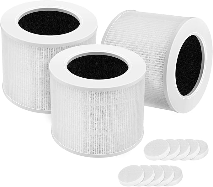Core Mini Replacement Filter, Compatible with LEVOIT Core Mini Air Purifier, Core Mini-P, 3-in-1 Filter Replacement, Replace Part #Core Mini-RF, 3 Filter & 10 Fragrance Sponge