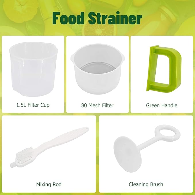 1.5 Quart Food Strainer Yogurt Strainer Maker,Nut Milk Bag Replacement, Yogurt Maker, Soy Milk Juice Filter for Nut Milk, Ideal for Home Chefs