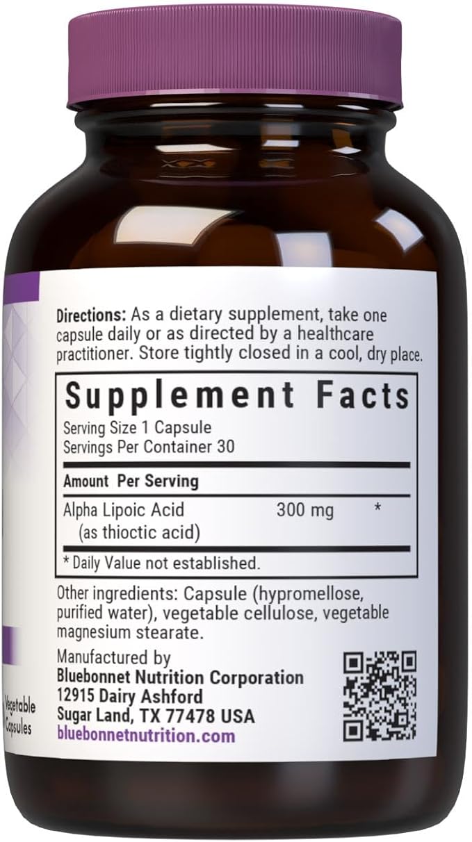 BLUEBONNET NUTRITION ALPHA LIPOIC ACID 300 mg