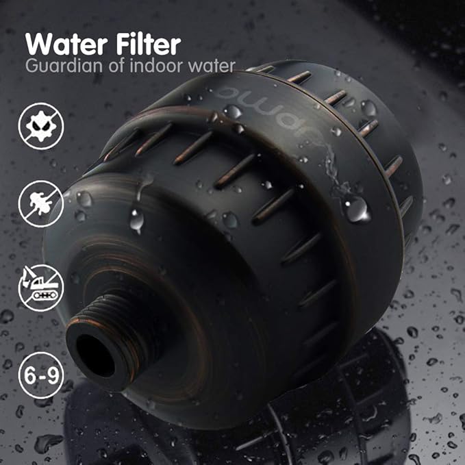 Shower Filter,Hard Water filter Shower Head Filter 15 Stage Cartridge Remove Chlorine Heavy Metals and Other Sediments,Vitamin C Water Softener Reduces Dry Itchy Skin,Dandruff BWDM(Oil-Rubbed Bronze)