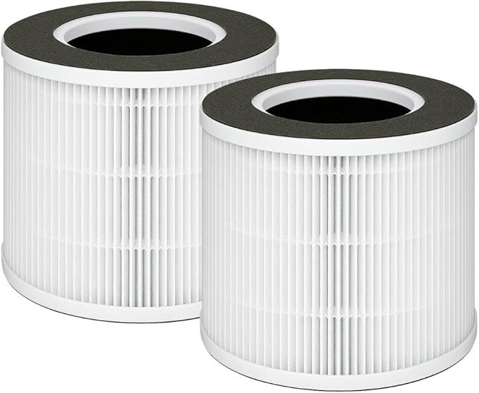 Nispira VK-6067B Filter Replacement for Vremi/Kokeki Air Purifier 3-in-1 True HEPA Activated Carbon, 2 Packs