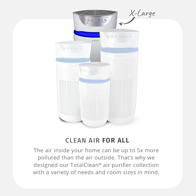 Homedics 5-in-1 UV-C Air Purifier - 360-Degree HEPA Filter for 1,659 Sq Ft, Extra Large Air Purifiers for Bedroom and Home, Essential Oil Pads, Built-In Timer, 5 Speed Settings for Large Rooms, White