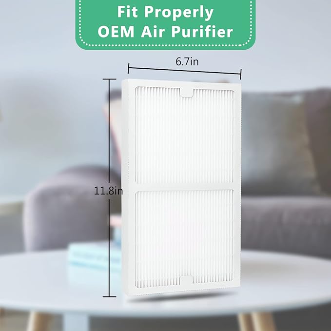 Gekufa Replacement Filter C Compatible with Idylis IAF-H-100C, IAP-10-200, IAP-10-280 for Idylis Air Purifiers Include 2 Filters & 2 Carbon Filters