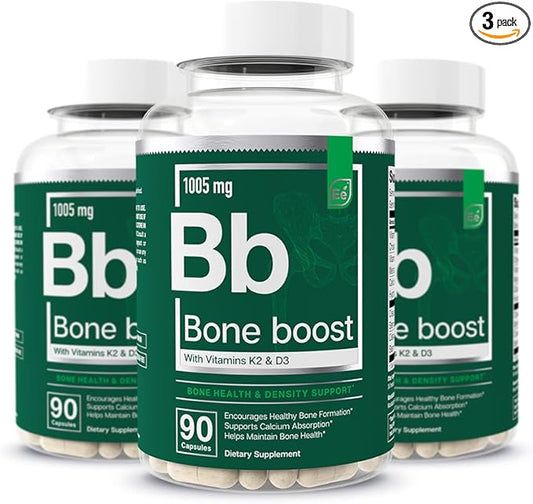 Essential Elements Bone Boost Health Supplement - Bone Support and Calcium Supplement with Vitamin D 3, K2, Cissus Quadrangularis for Bone Strength - 270 Capsules (90 Day Supply) (3-Pack)