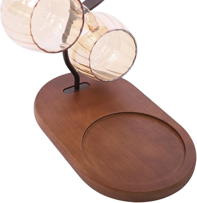 1.5L/50.72 oz Glass Pitcher with Lid & Filter, 6-Pcs Glass Pitcher Set Jug with 6 Water Glasses & Cup Storage Shelf Glasses Water Carafe for Hot/Cold Tea Beverage Large Jug for Iced Juice