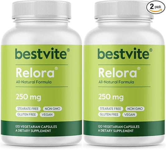 BESTVITE Filler-Free Relora 250mg (240 Vegetarian Capsules) (120 x 2) – Clinically Researched – No Stearates – Vegan – No Fillers – Supports The Management of Occasional Stress*