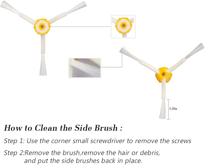 694 3-Armed Side Brush for i-Robot Roomba, 10 Pieces Replacement Accessories Parts for Roomba 650 690 614 550 760 780 (500 600 700 Series) Vacuum