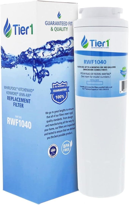 Tier1 UKF8001 Refrigerator Water Filter | Replacement for Whirlpool Filter 4, EveryDrop EDR4RXD1, 4396395, Maytag UKF8001, FMM-2, UKF8001AXX-750, 469006, Fridge Filter