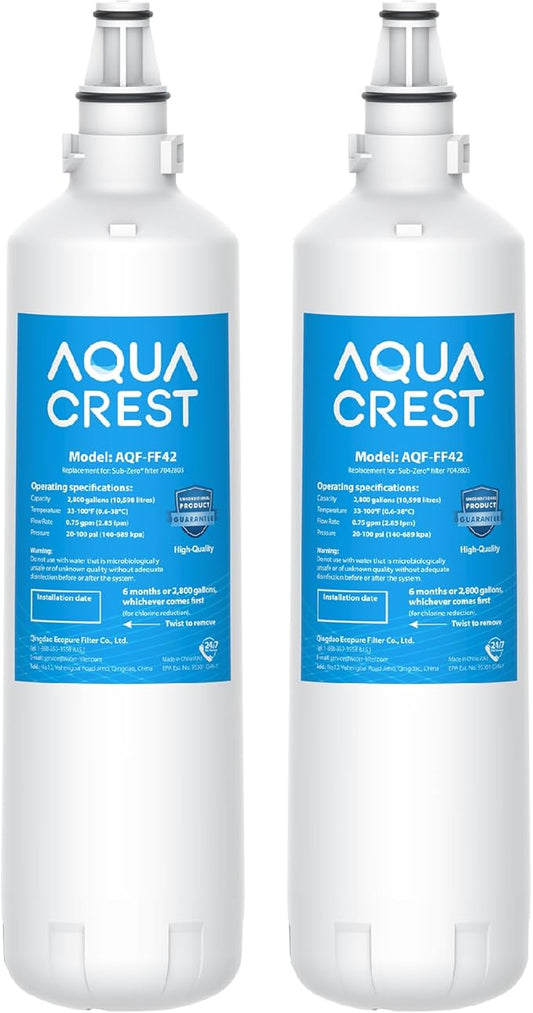 AQUA CREST 7012333/7042803 Ice Maker Water Filter, Replacement for Sub-Zero 7012333/7042803, UC-15, UC-15IP Ice Maker Water Filter, Manitowoc K00374, 2 Pack