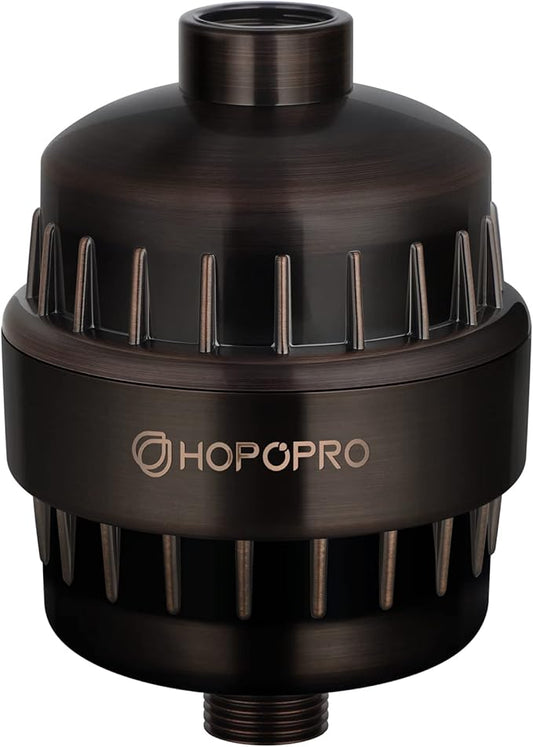 HOPOPRO NBC News Recommended Brand 18-Stage Shower Filter - Universal Shower Head Filter for Hard Water, Removes Chlorine, Fluoride, Heavy Metals
