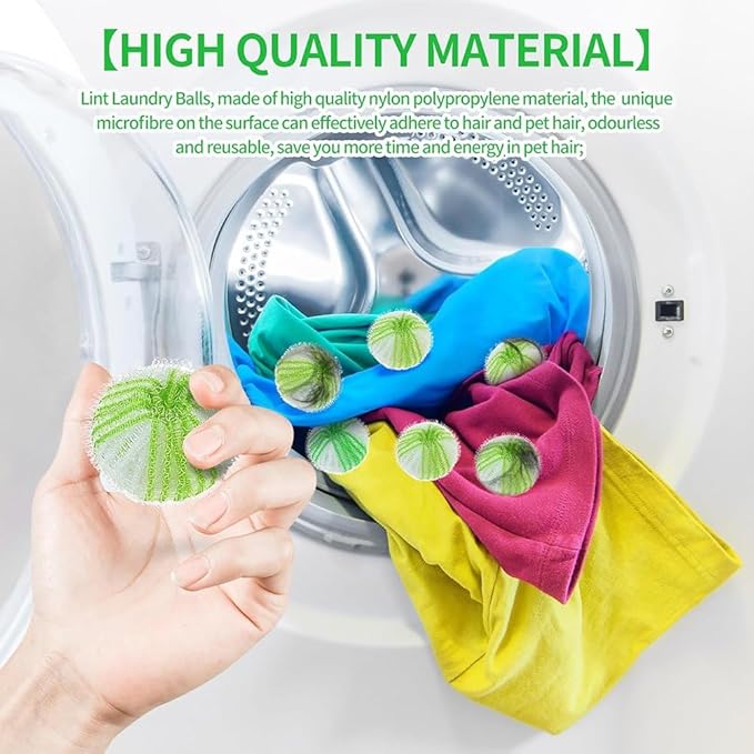 Lint Remover for Laundry - Reusable Lint Balls for Washing Machine, Cat and Dog Fur Remover, Removes Lint, Hair, and Debris from Clothing