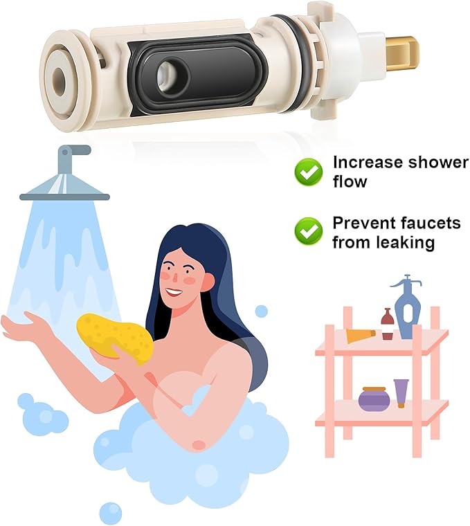 2Pack 1222 Replacement Cartridge Compatible with Moen, Tub Shower Cartridge Replacement Kit for One Handle Posi-temp Faucet (2 set)