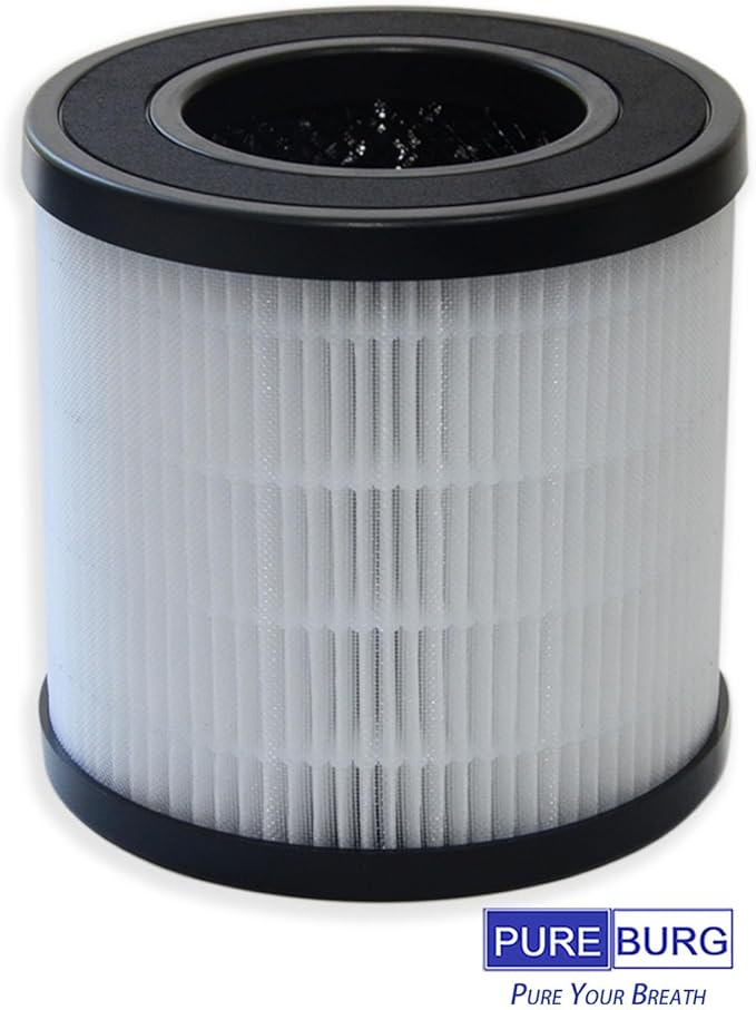 PUREBURG Replacement Filters Compatible with Purivortex AC201B & FULMINARE PU-P05 Air Purifiers,4-Pack H13 True HEPA 3-Stage Filtration Activated Carbon Air Clean