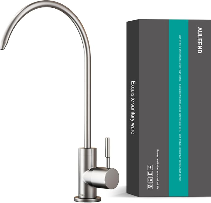 Brass Reverse Osmosis Faucet, Sink Water Filter System, Suitable for Most Reverse Osmosis or Water Filtration Systems, Kitchen bar Sink Drinking Faucet (Brushed Nickel)