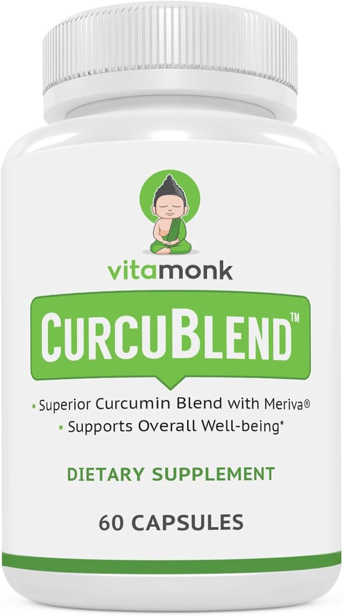 VitaMonk Turmeric and Ginger Complex with Meriva, Grape Seed, Boswellia Extract, Cat’s Claw and More - Ginger and Turmeric Supplements for Overall Health, Wellness and Immune Support - 60 Caps