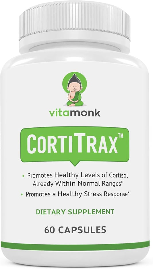 VitaMonk CortiTrax Natural Cortisol Blocker - Doctor Formulated Cortisol Manager, Cortisol Support & Cortisol Reducer (Already Within Normal Ranges)- 60 Capsule Cortisol Supplement