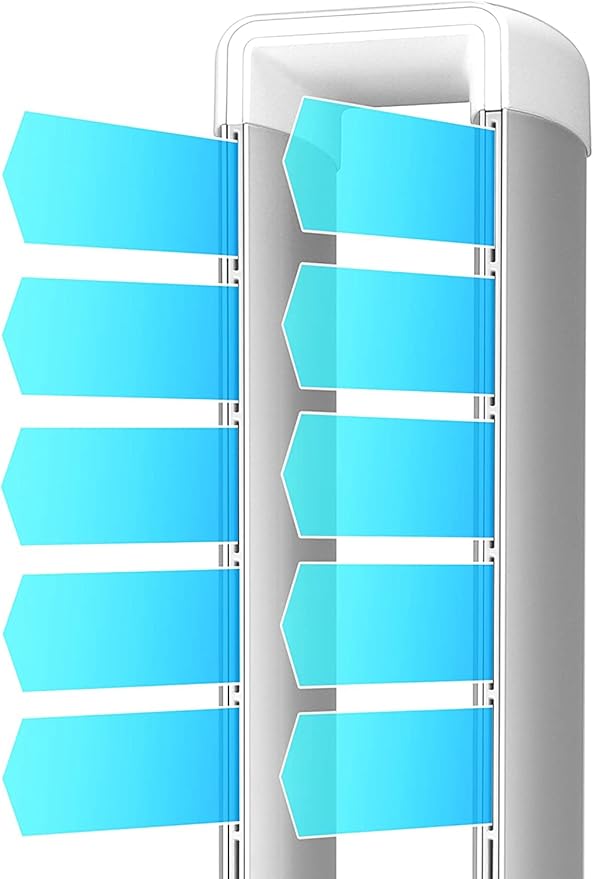 ULTTY Bladeless Tower Fan and Air Purifier in one, Bedroom Fan with HEPA Filter 99.97% Smoke Dust Pollen Dander, 42 Inch 90° Oscillating Tower Fan with Remote, Touch, 8H Timer