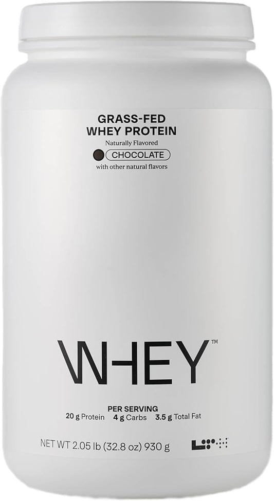 Whey Protein - Trusted by Life Time Fitness Members - Grass-Fed Whey Protein Powder - with Amino Acids - Aids Lean Muscle & Recovery - Supports Immune & Liver Health - Chocolate (30 Servings)