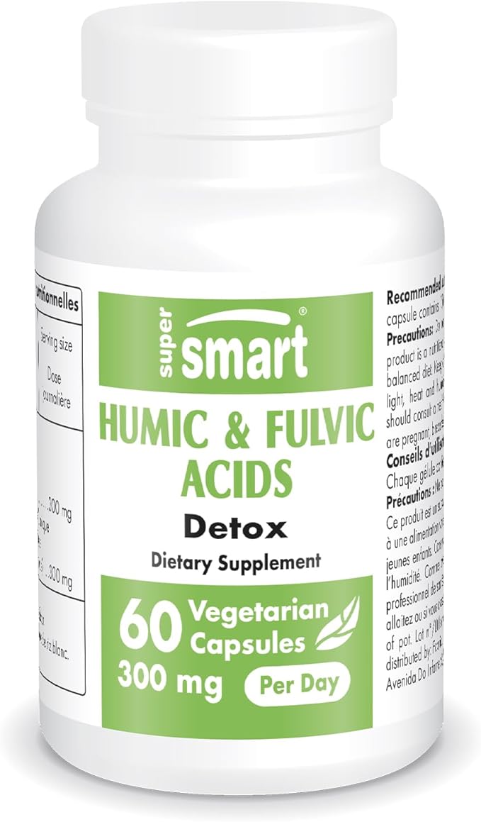 Supersmart - Humic and Fulvic Acid Supplement 300mg per Day (Patented & High Strength) - Fulvic Humic Mineral Blend | Non-GMO & Gluten Free - 60 Vegetarian Capsules