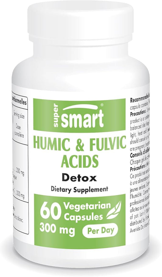 Supersmart - Humic and Fulvic Acid Supplement 300mg per Day (Patented & High Strength) - Fulvic Humic Mineral Blend | Non-GMO & Gluten Free - 60 Vegetarian Capsules