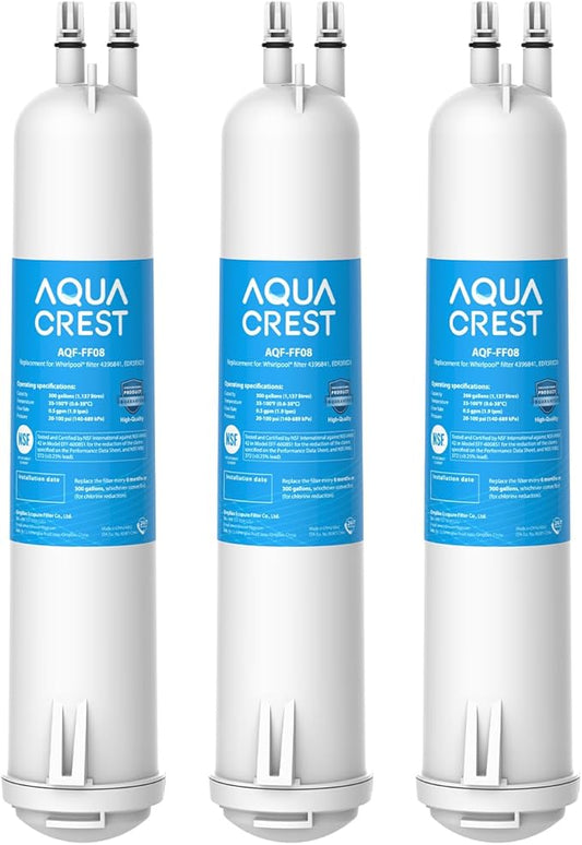 AQUA CREST EDR3RXD1 Replacement for 4396841, Everydrop® Filter 3, 4396710, Kenmore® 46-9083, 46-9030, Refrigerator Water Filter, 3 Filters