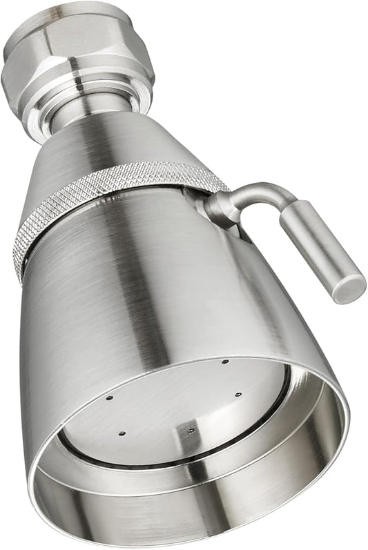 Angle Simple Shower Head, Brass High Flow Shower Sprayer Head, Adjustable Angle and Water Flow, G 1/2, Brushed Nickel