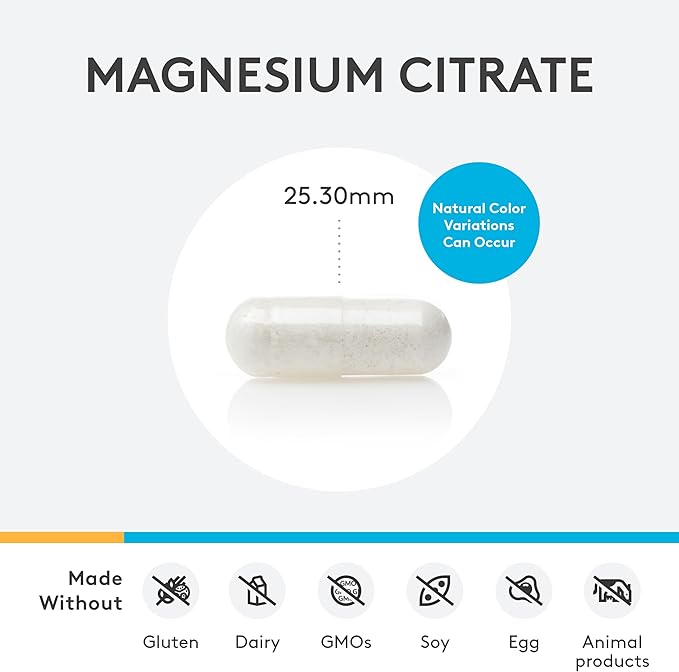 XYMOGEN Magnesium Citrate Capsules - Vegan Magnesium Supplement for Women + Men - Regularity, Muscle, Bone + Heart Health Supplements (120 Capsules)