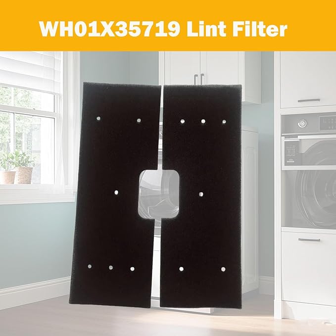 WH01X35719 Lint Filter Compatible with GE Washer Dryer Combo Replacement for Hand Washable Reusable Foam Lint Filter PFQ97HSPVDS 2pcs