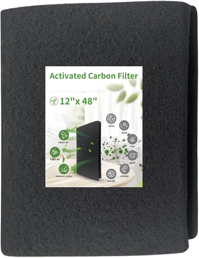 Cut to Fit Activated Carbon Air Filter 16" x 48" –Replacement Charcoal air Filters - Carbon Filter Sheet for Air Purifier, Window AC Air Vent and More-1PC