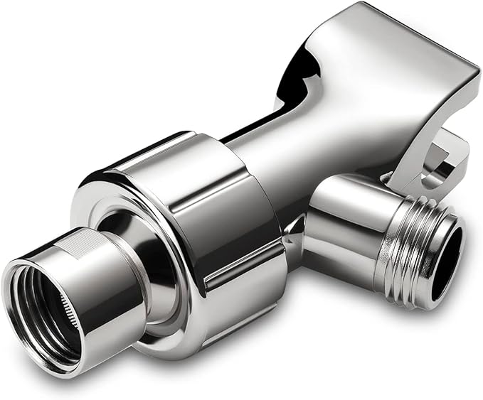 Handheld Shower Head, 6 Spray Setting High Pressure Shower Head with Brass Swivel Ball Bracket and Extra Long Stainless Steel Hose, Chrome, 5"