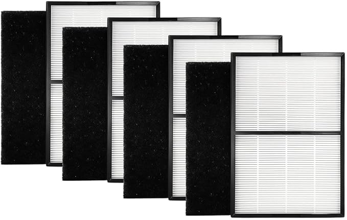 Nispira Type A2 Size True HEPA Replacement Filter For Filtrete Room Air Purifier FAP-C02-A2, FAP-C03-A2, FAP-T03-A2, Part 1150101, 4 Packs
