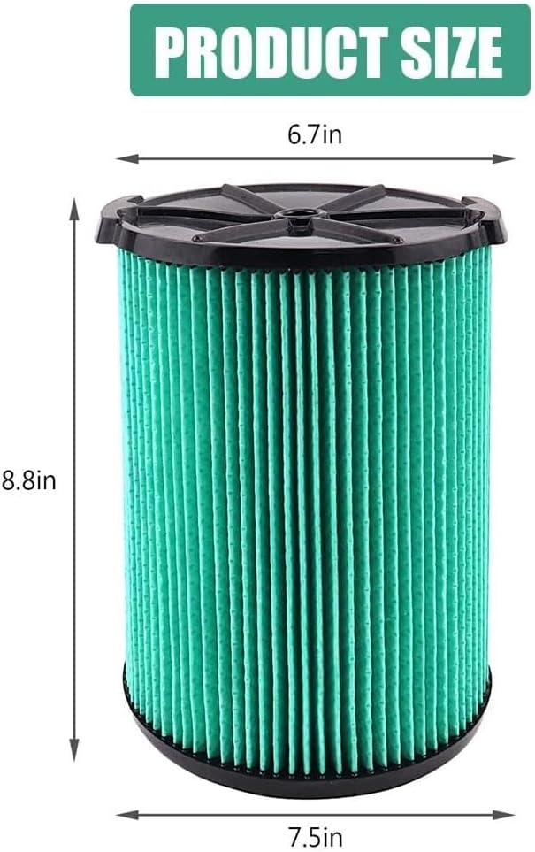 VF6000 5-Layer Replacement Filter for Ridgid 5-20 Gallon Wet Dry Vacuums WD5500 WD0671 WD6425 WD7000 WD1280 WD1851 WD1680 WD1956 RV2400A 1400RV RV2600B,Fit for Husky 6-9 Gallon Vacs 1 Pack